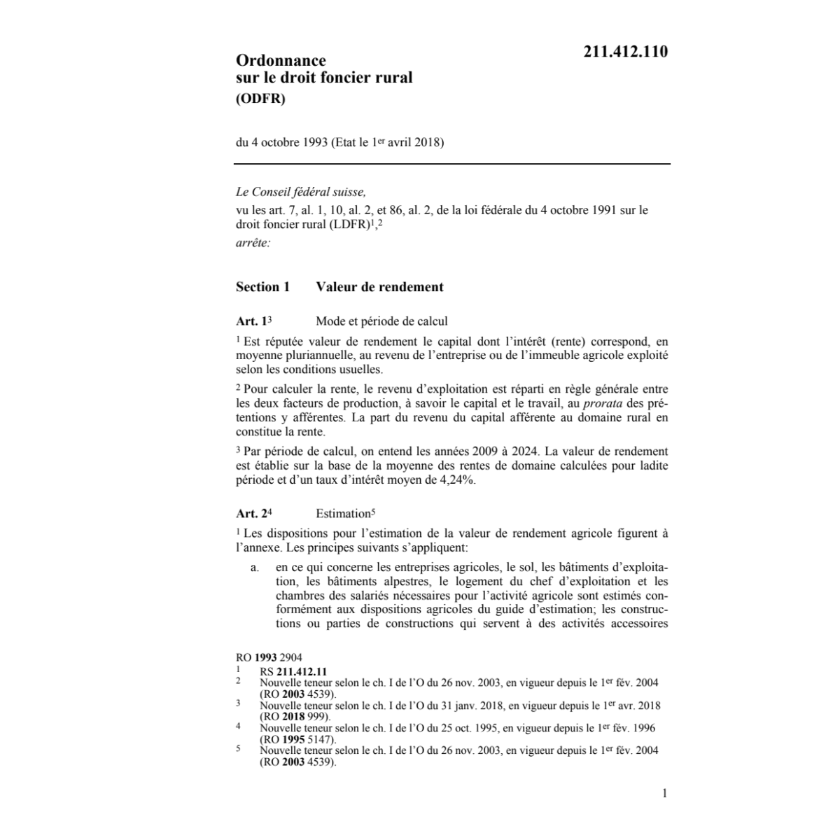 O droit foncier rural, ODFR