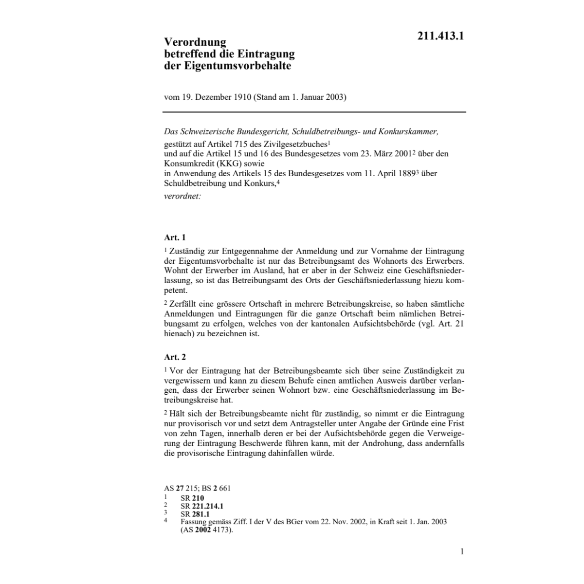 V Eigentumsvorbehalte, EigVV