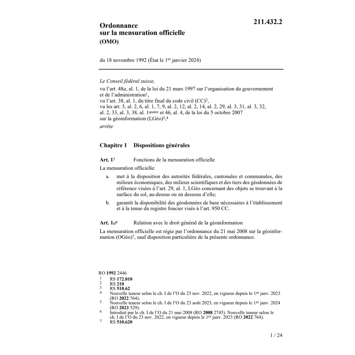 O mensuration officielle, OMO