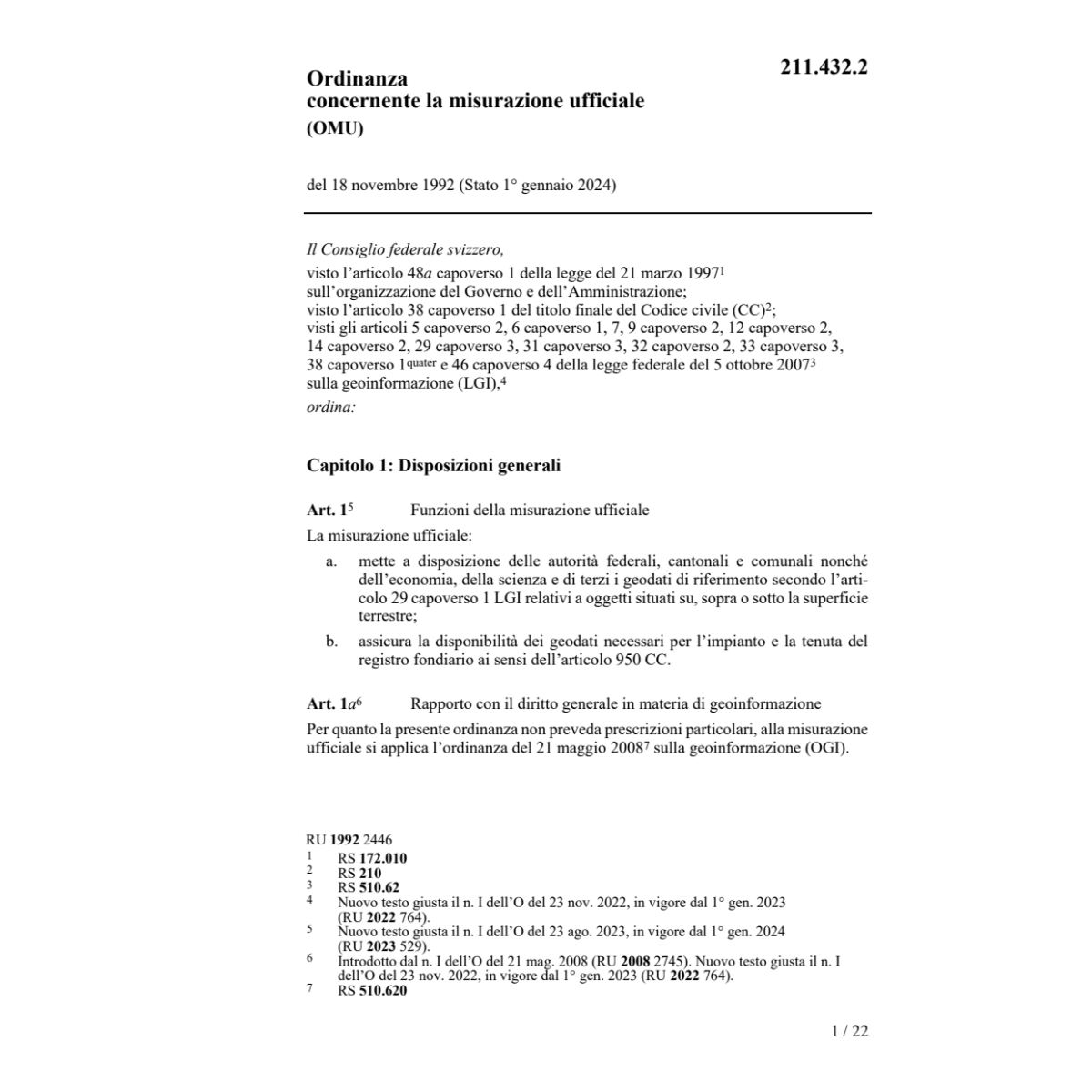 O misurazione ufficiale, OMU