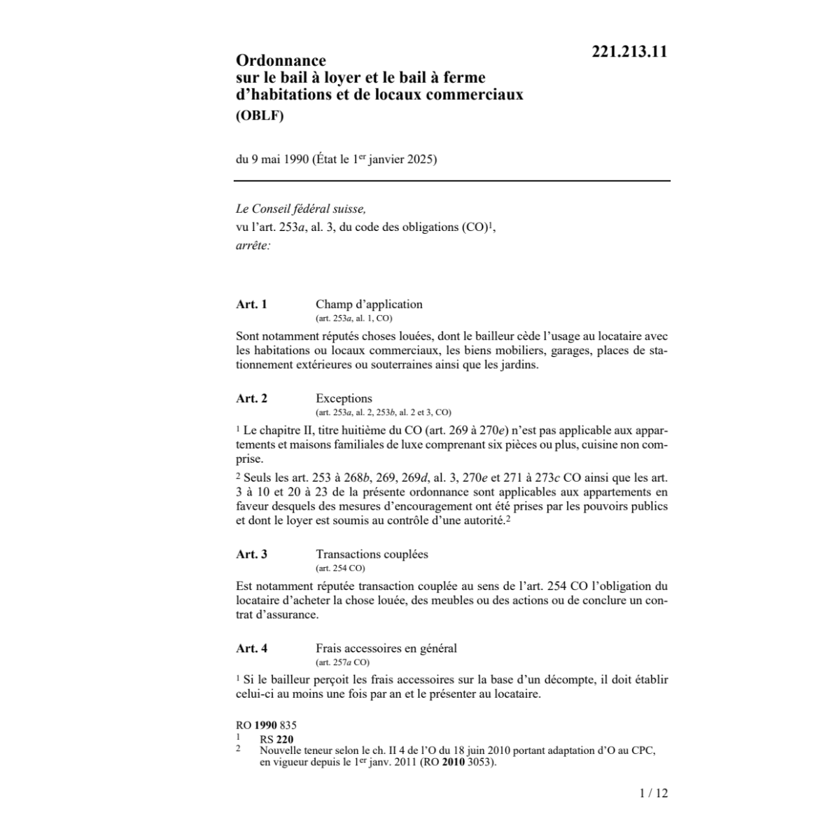 O bail à loyer et le bail à ferme OBLF