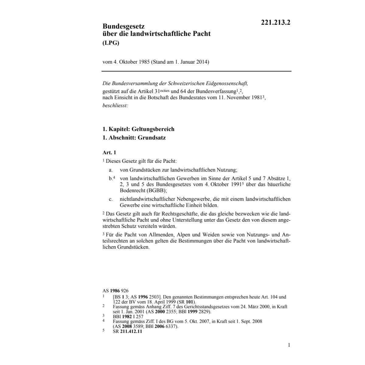 BG landwirtschaftliche Pacht, LPG