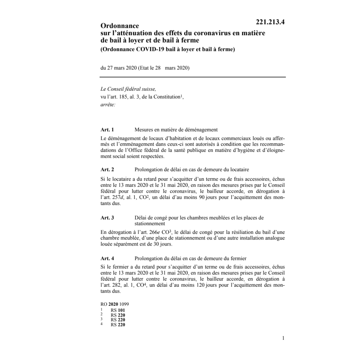 Ordonnance COVID-19 bail loyer bail ferm