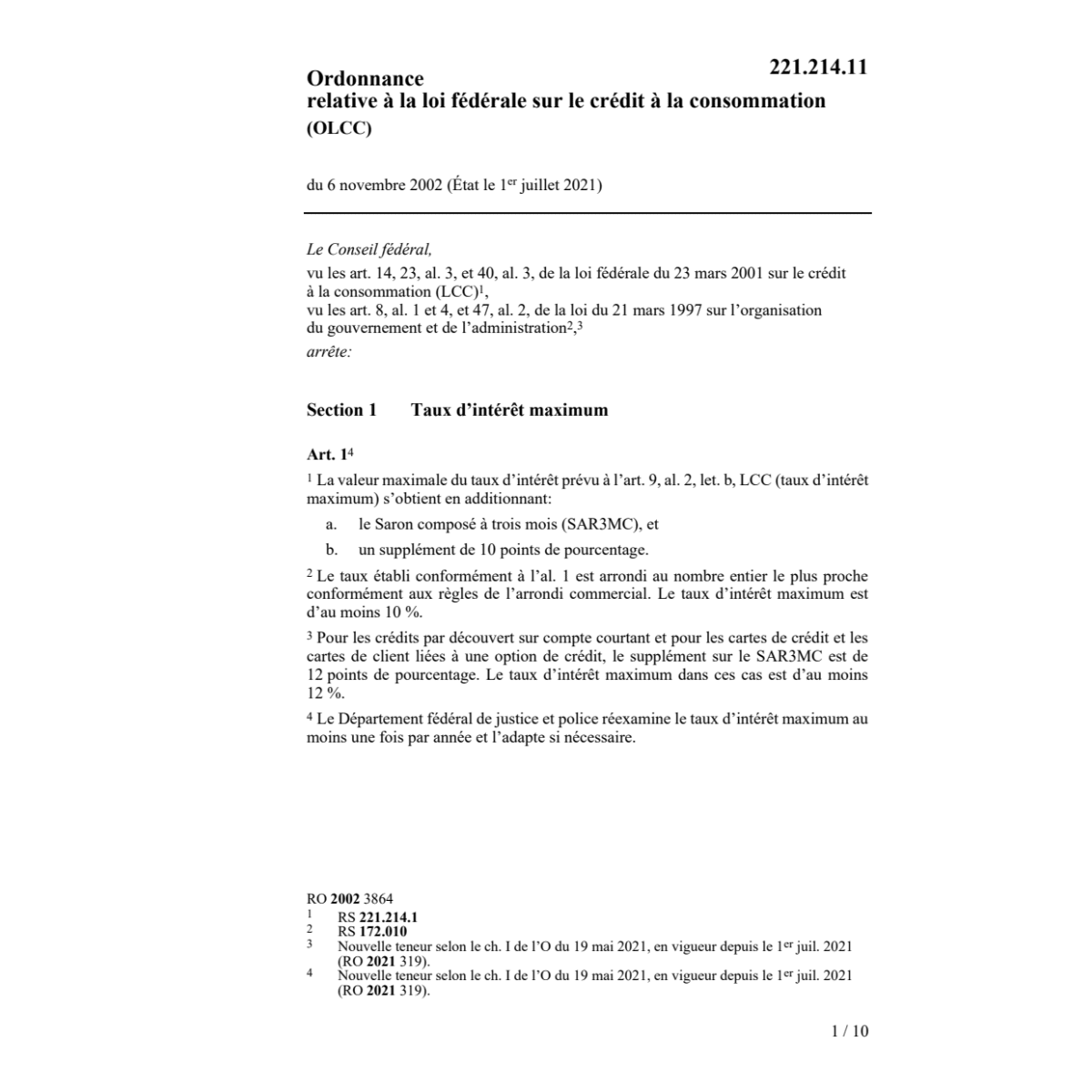 O LF crédit à la consommation OLCC