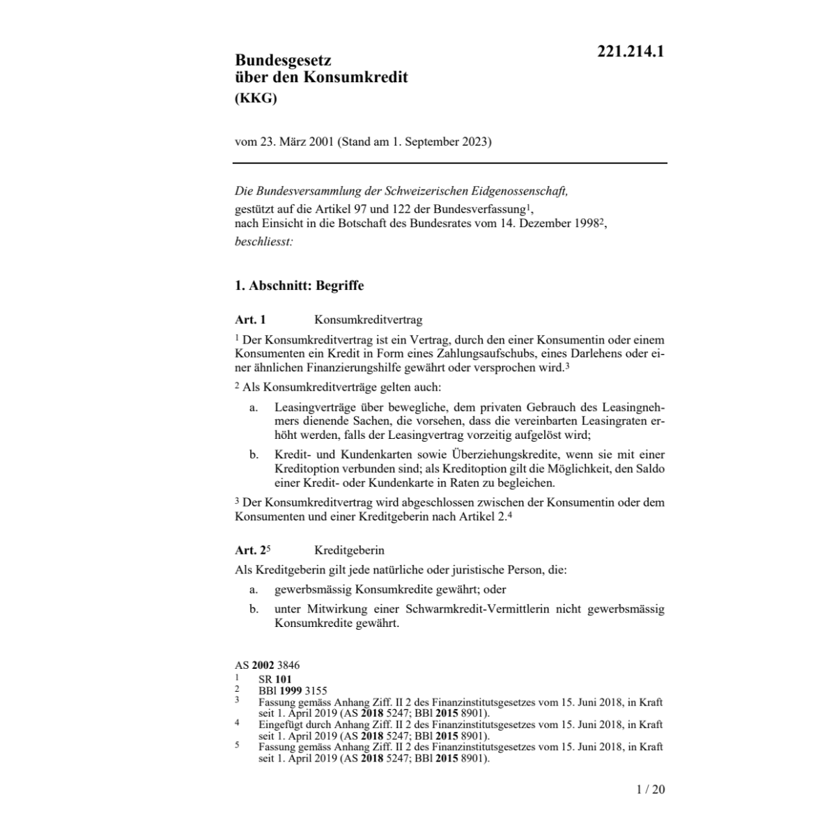 BG Konsumkredit, KKG