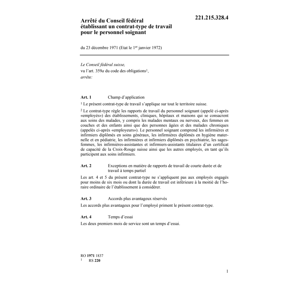 ACF CTT personnel soignant