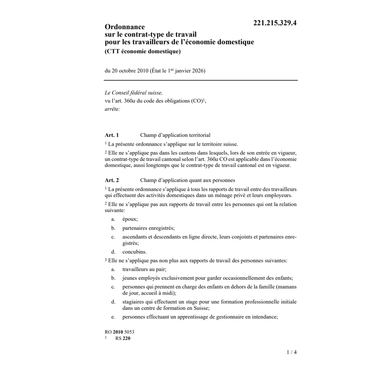 CTT économie domestique