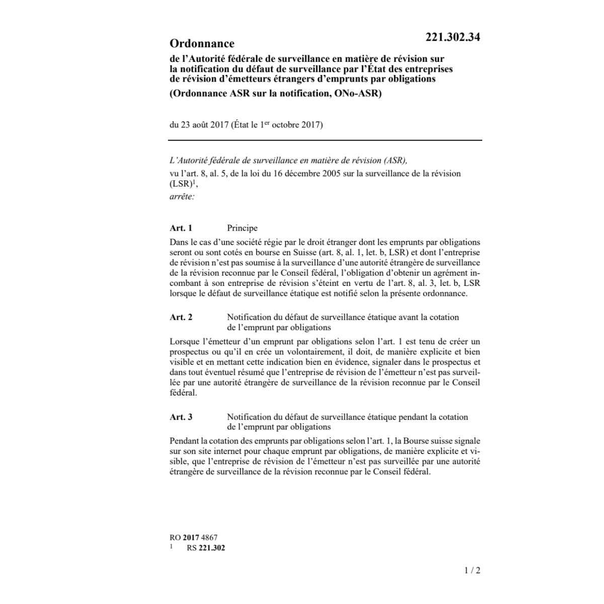 O 23.8.17 surveillance matière révision