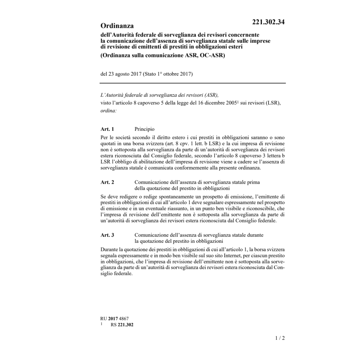 O 23.8.17 sorveglianza revisori