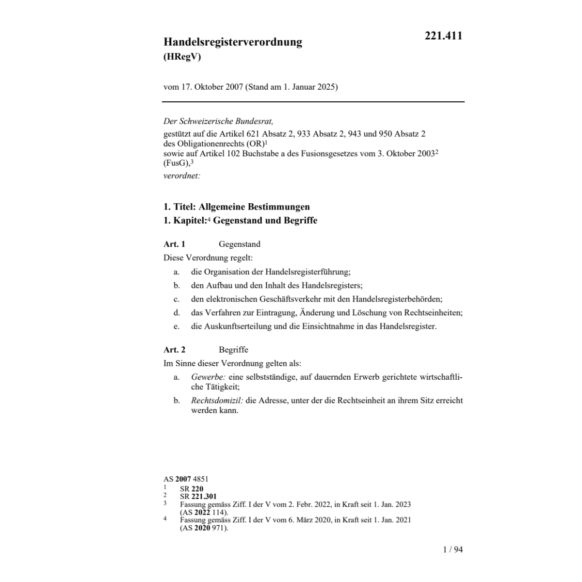 V Handelsregisterverordnung, HRegV