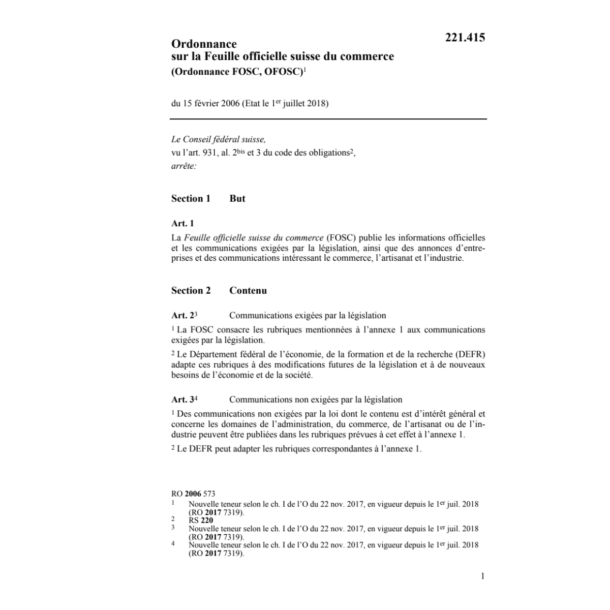 O Feuille officielle suisse du commerce