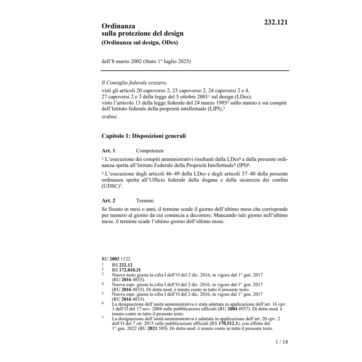 O protezione del design, ODes