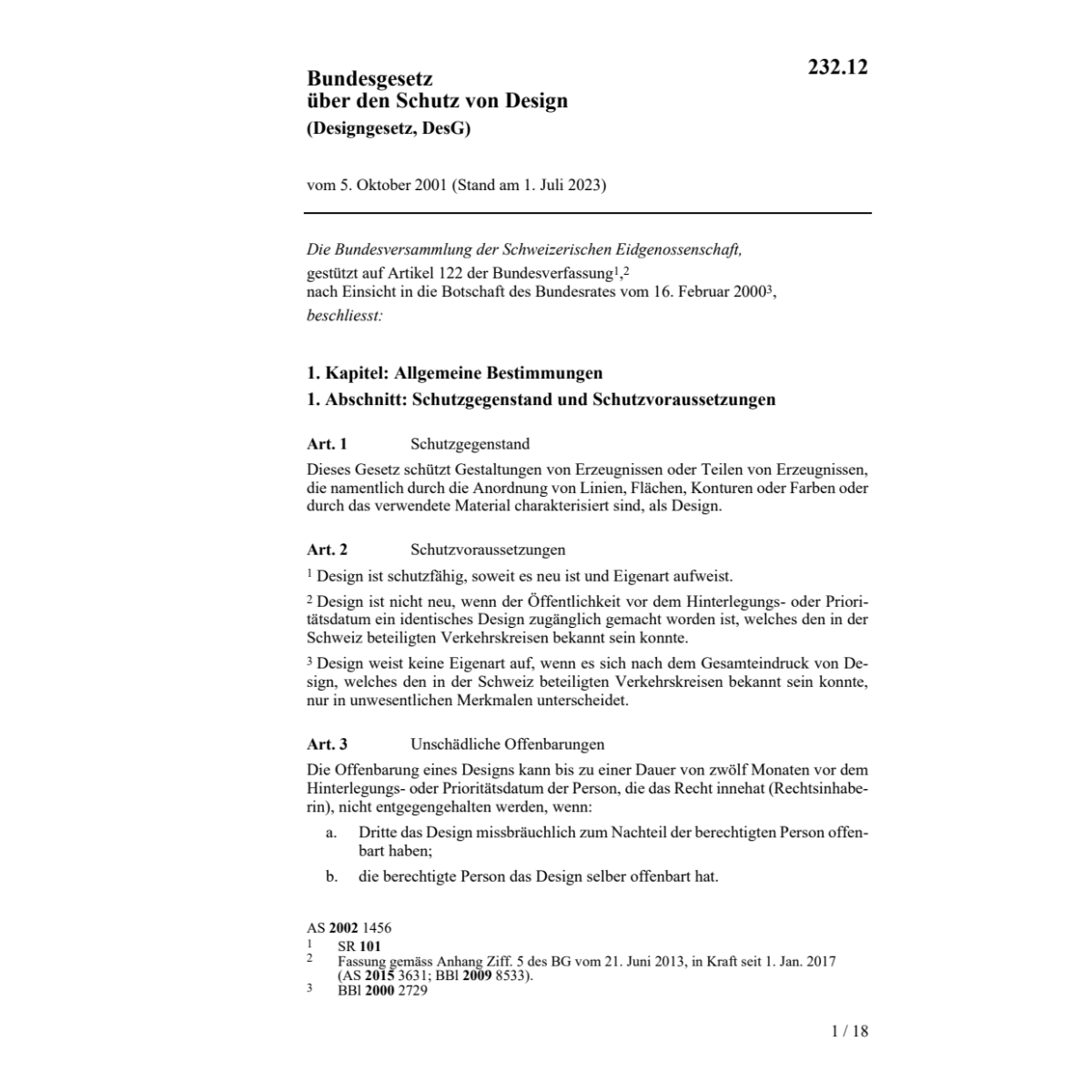 BG Schutz von Design, DesG