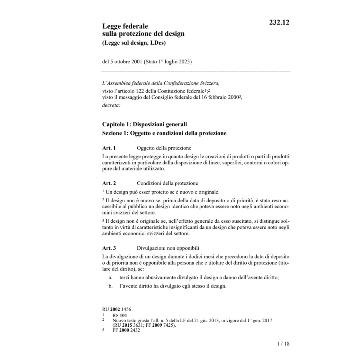 LF protezione del design, LDes