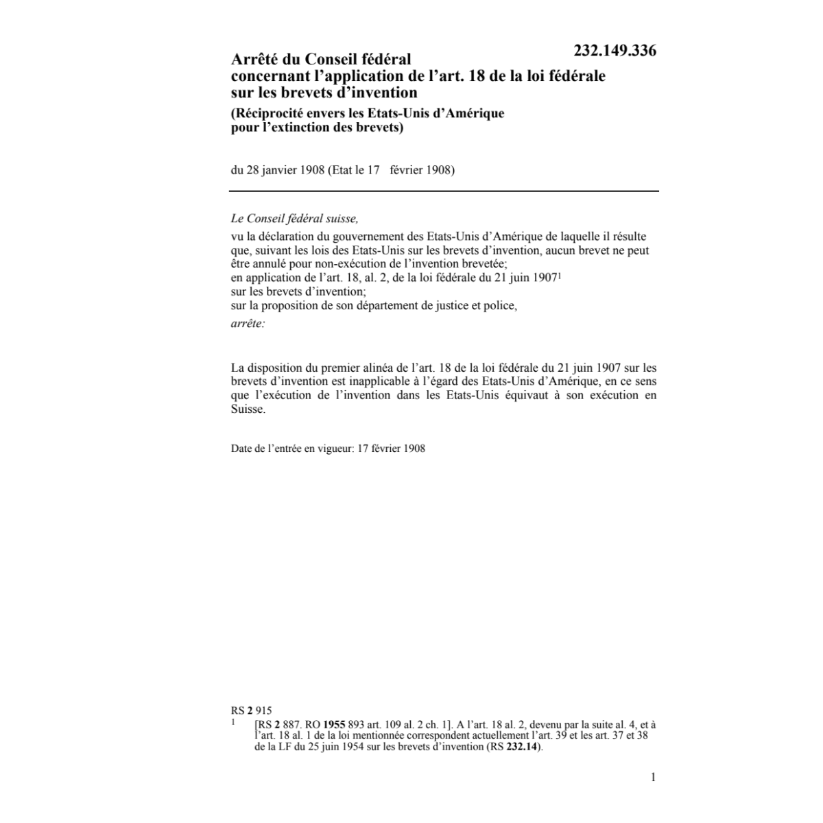 ACF brevets d'invention