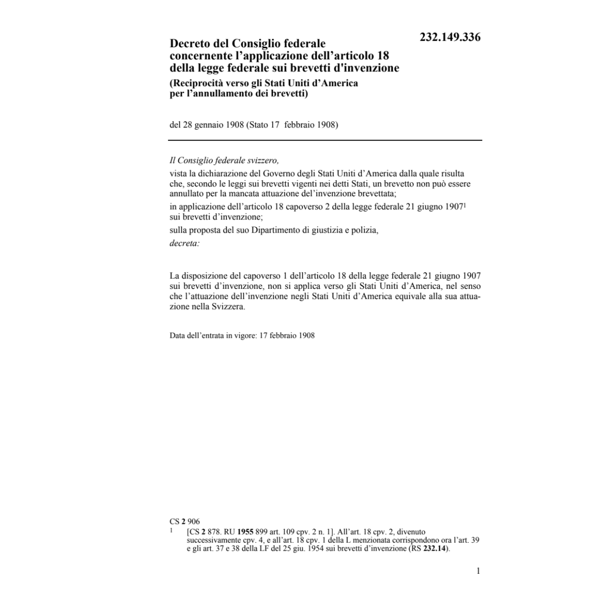 DCF brevetti d'invenzione