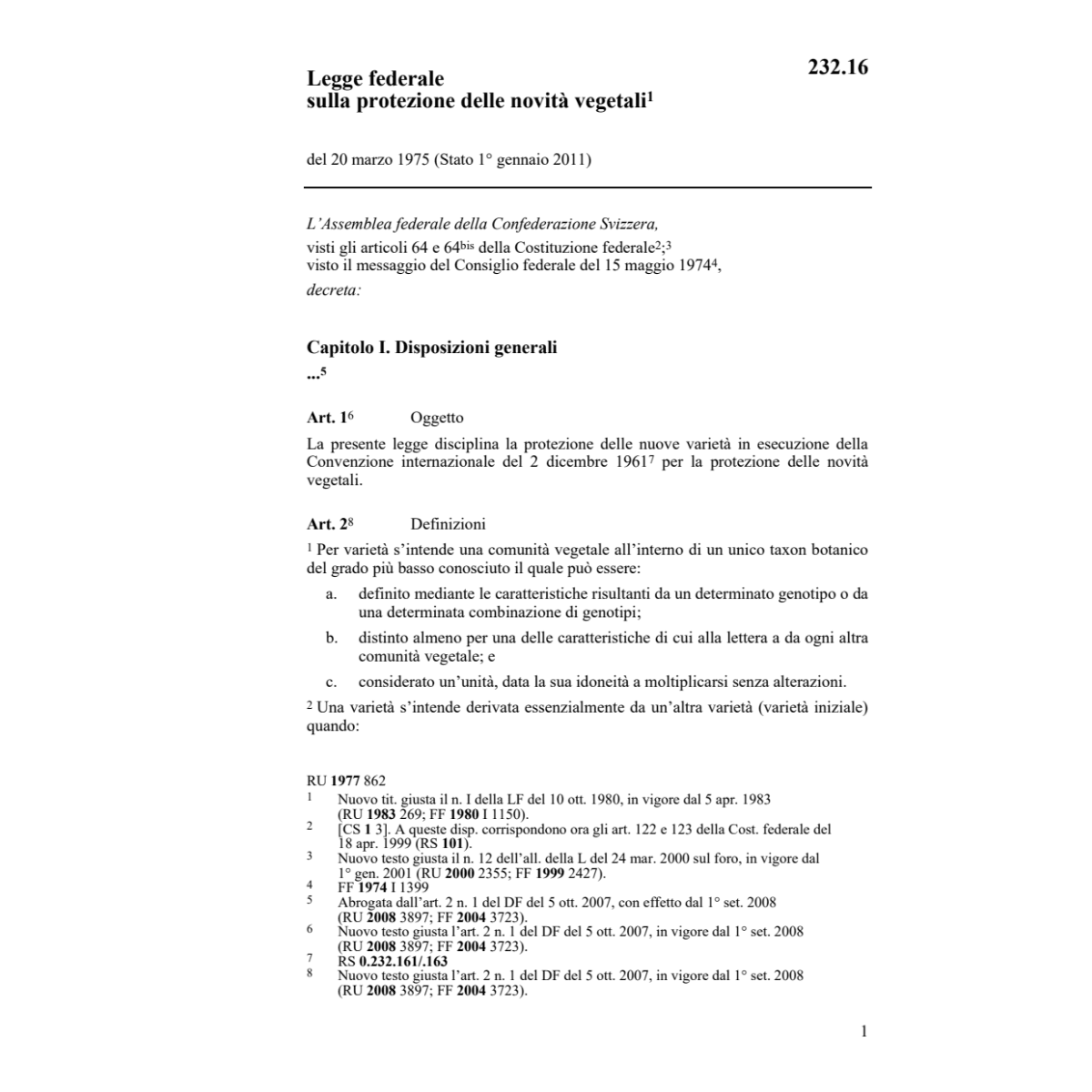 LF protezione delle novità vegetali