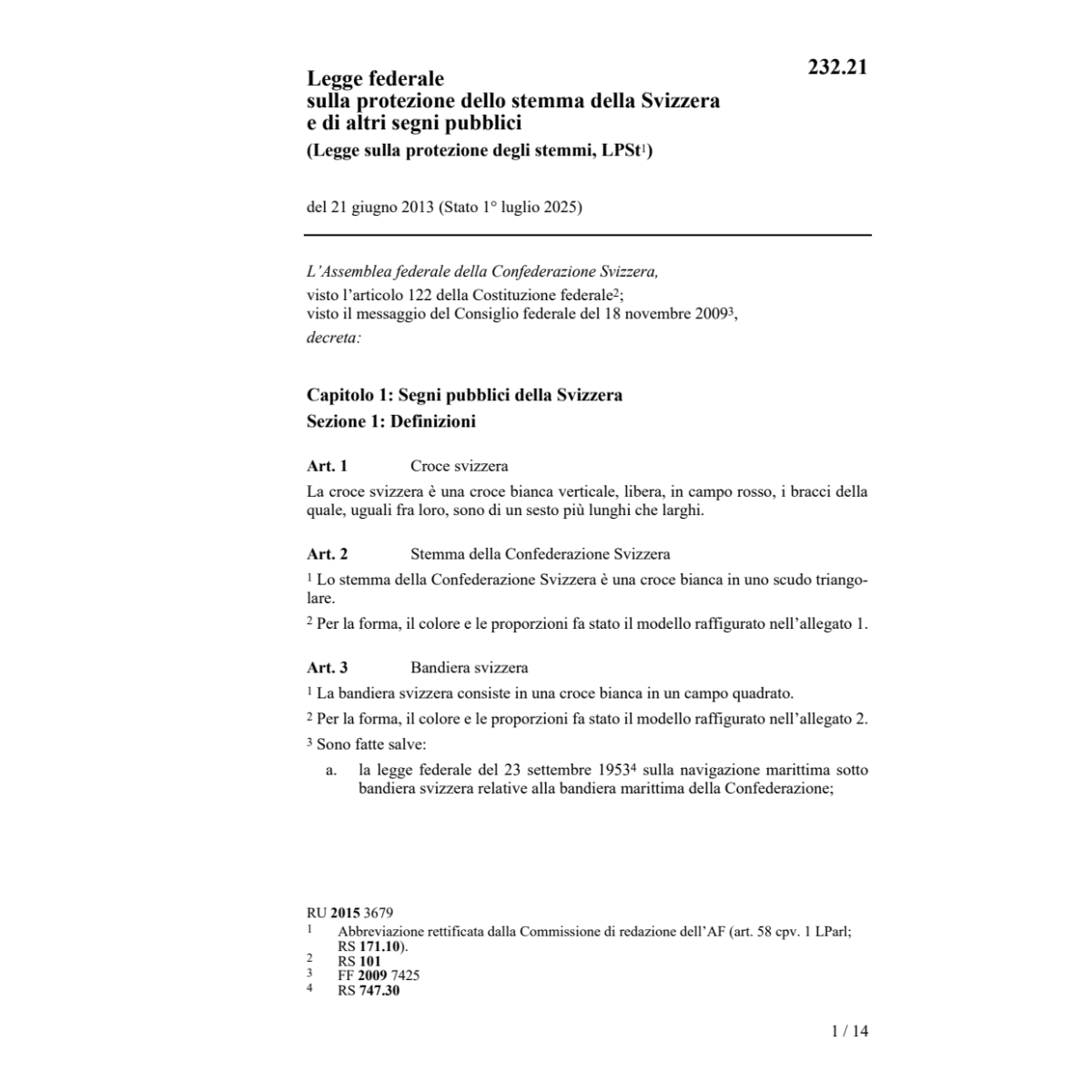 LF protezione degli stemmi pubblici