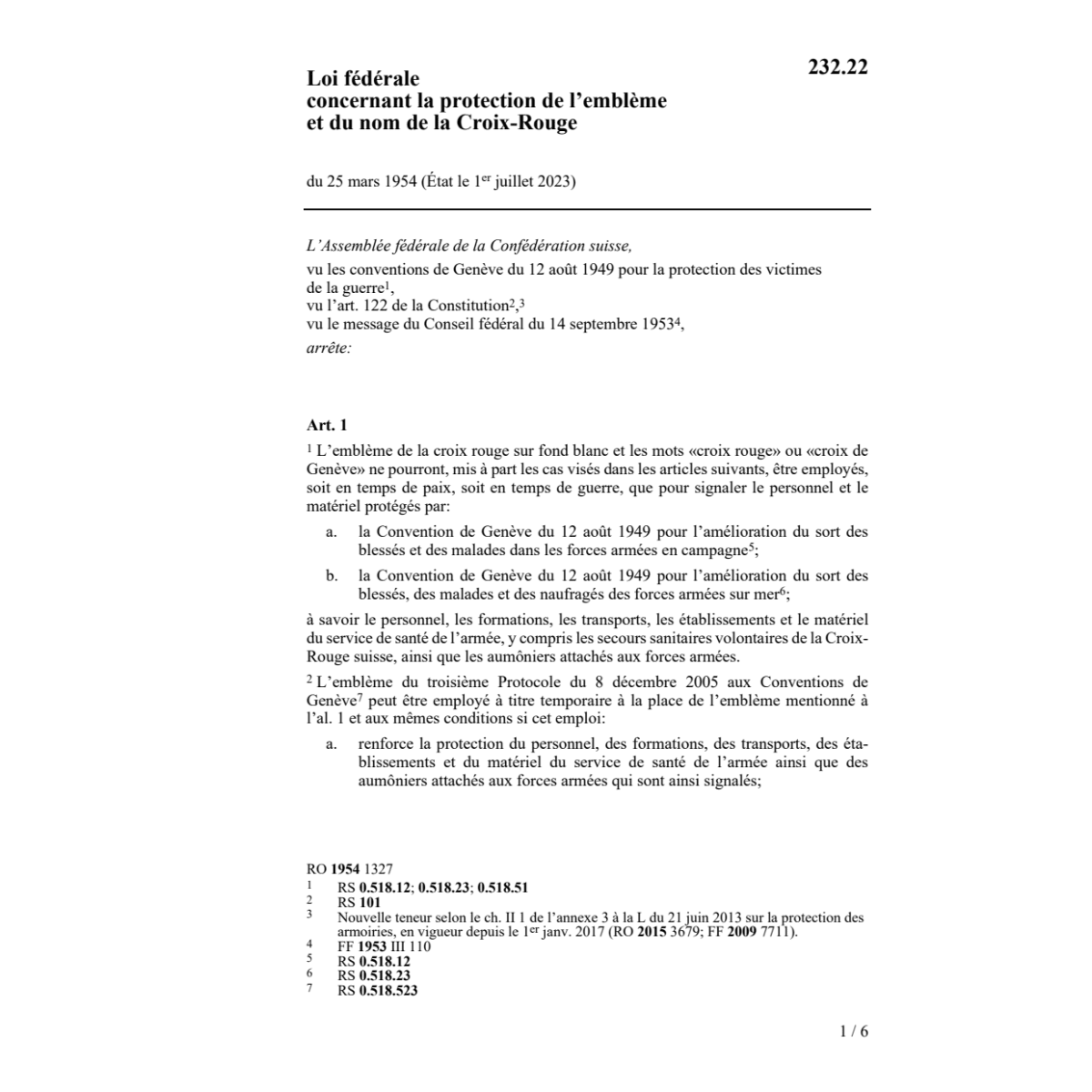 LF protection l'emblème nom Croix-Rouge