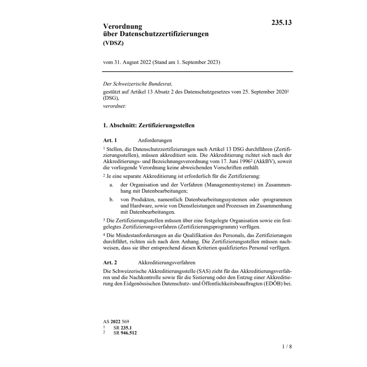 V Datenschutzzertifizierungen VDSZ