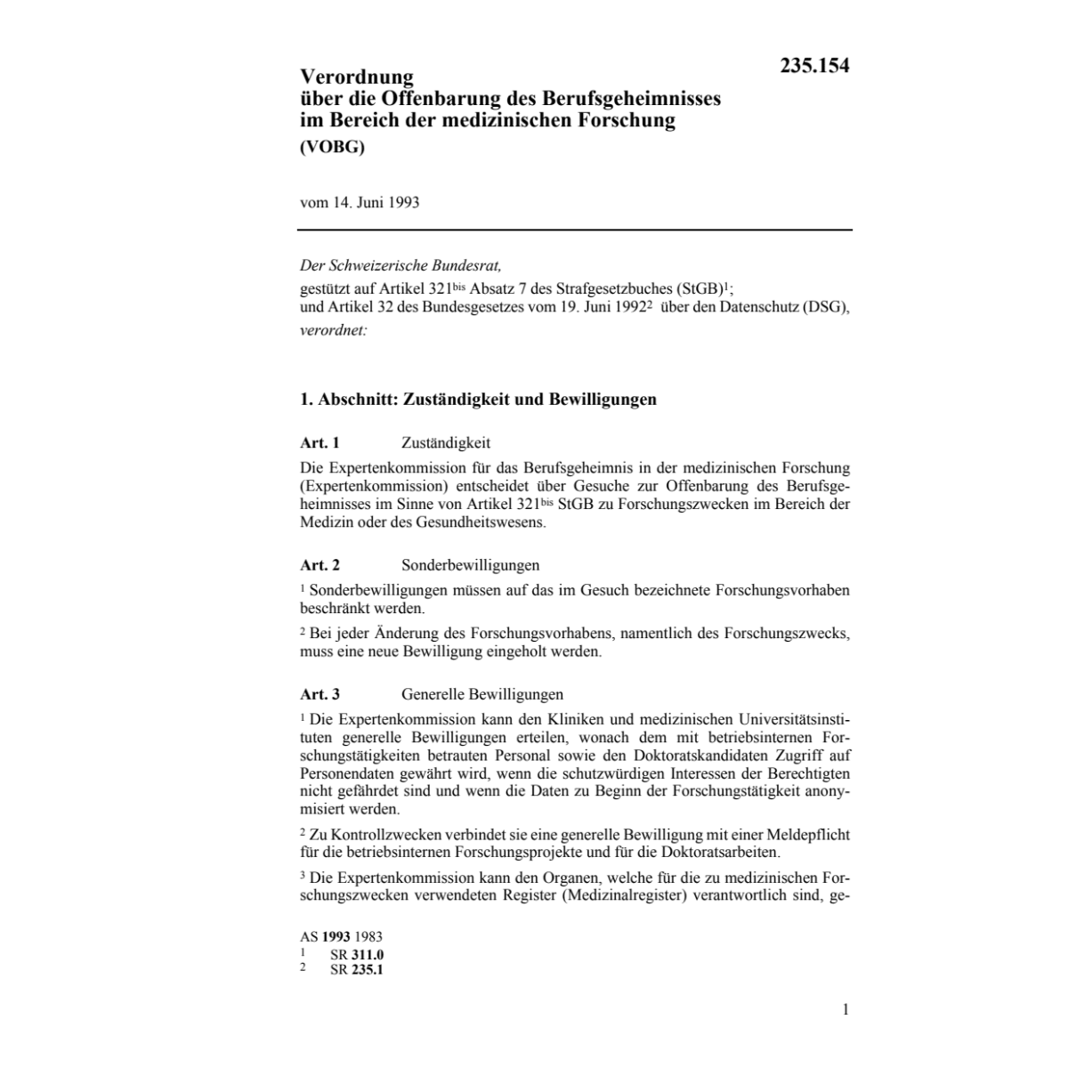 V Offenbarung Berufsgeheimnis, VOBG