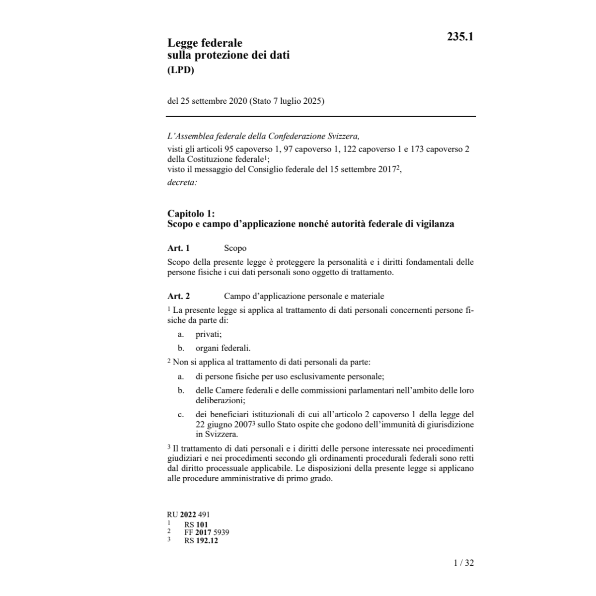 LF protezione dei dati, LPD