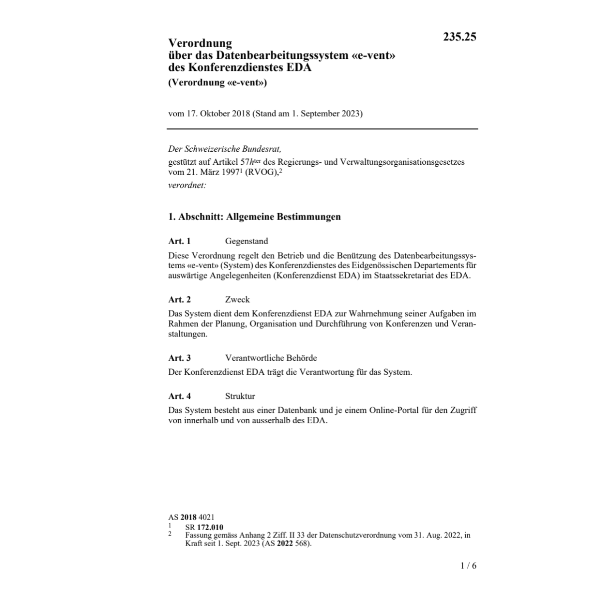 Verordnung «e-vent»