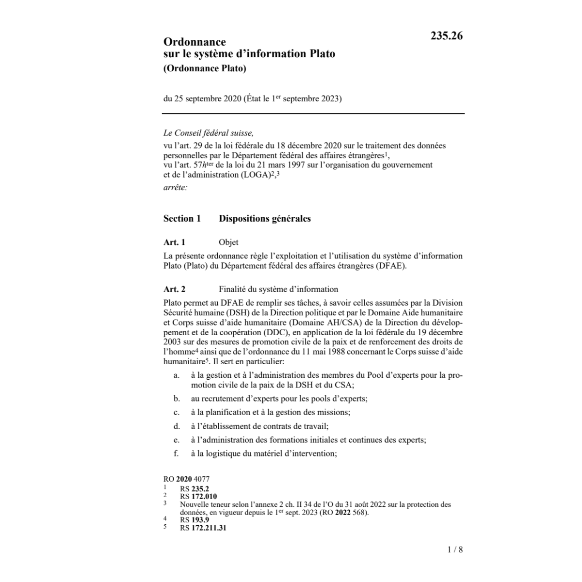 O système d'information Plato