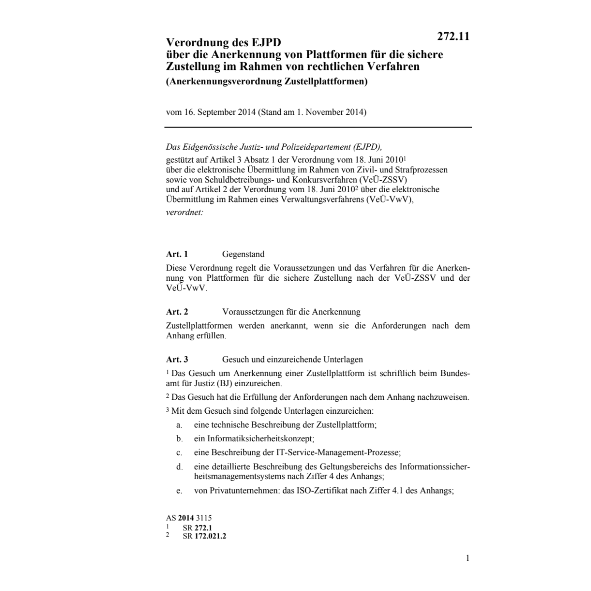 Anerkennungsv Zustellplattformen