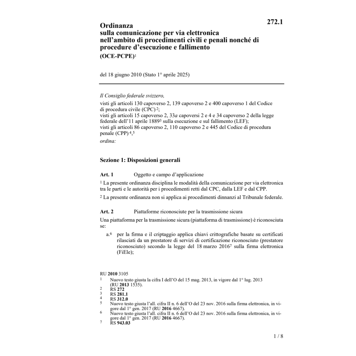 O comunicazione elettronica proc. penali