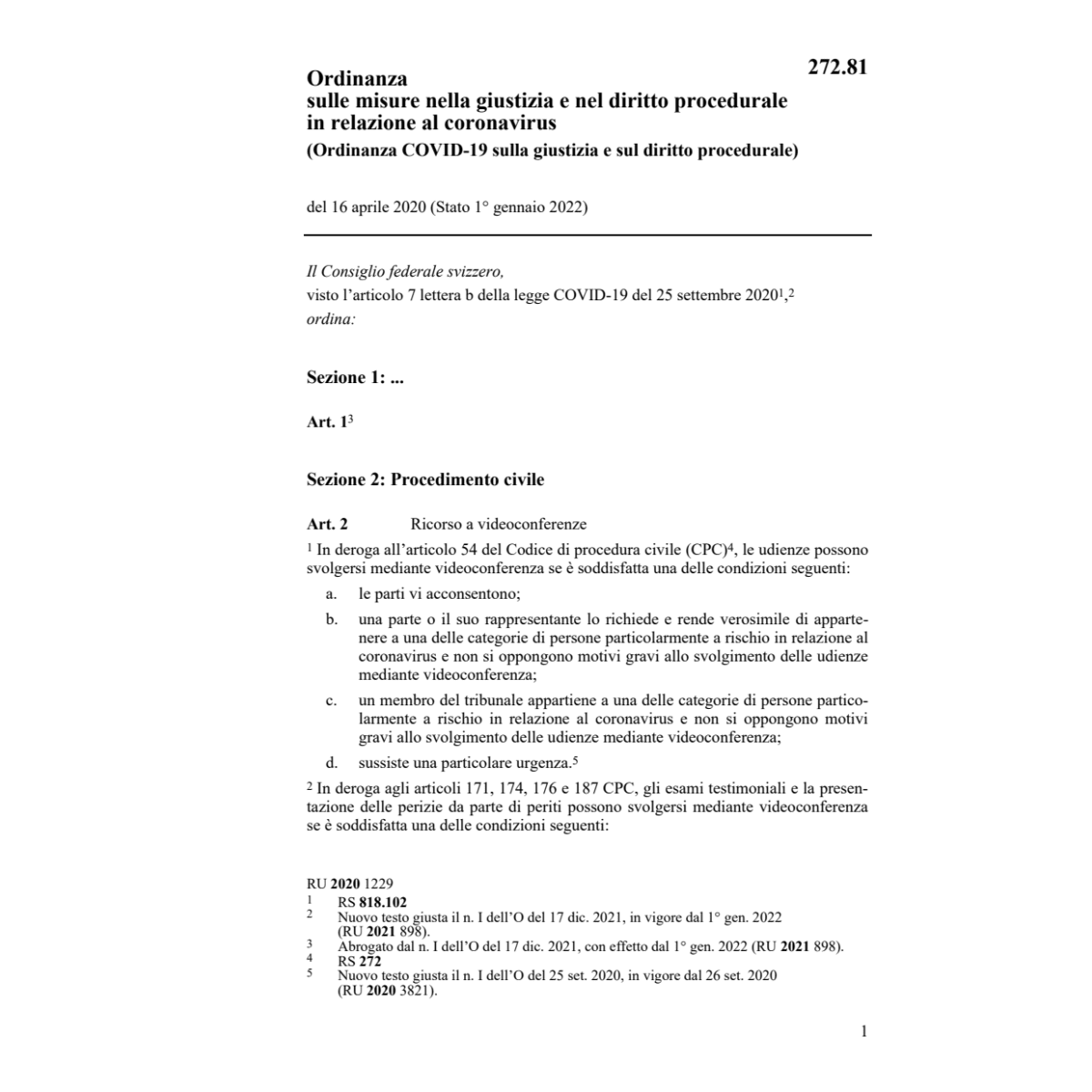 O giustizia e diritto proced. (COVID-19)