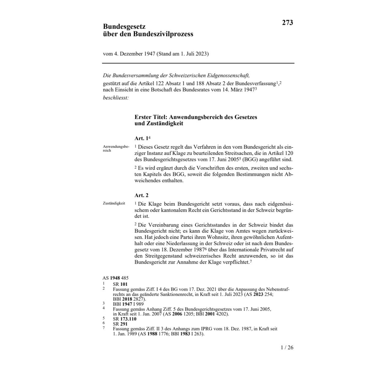 BG Bundeszivilprozess, BZP