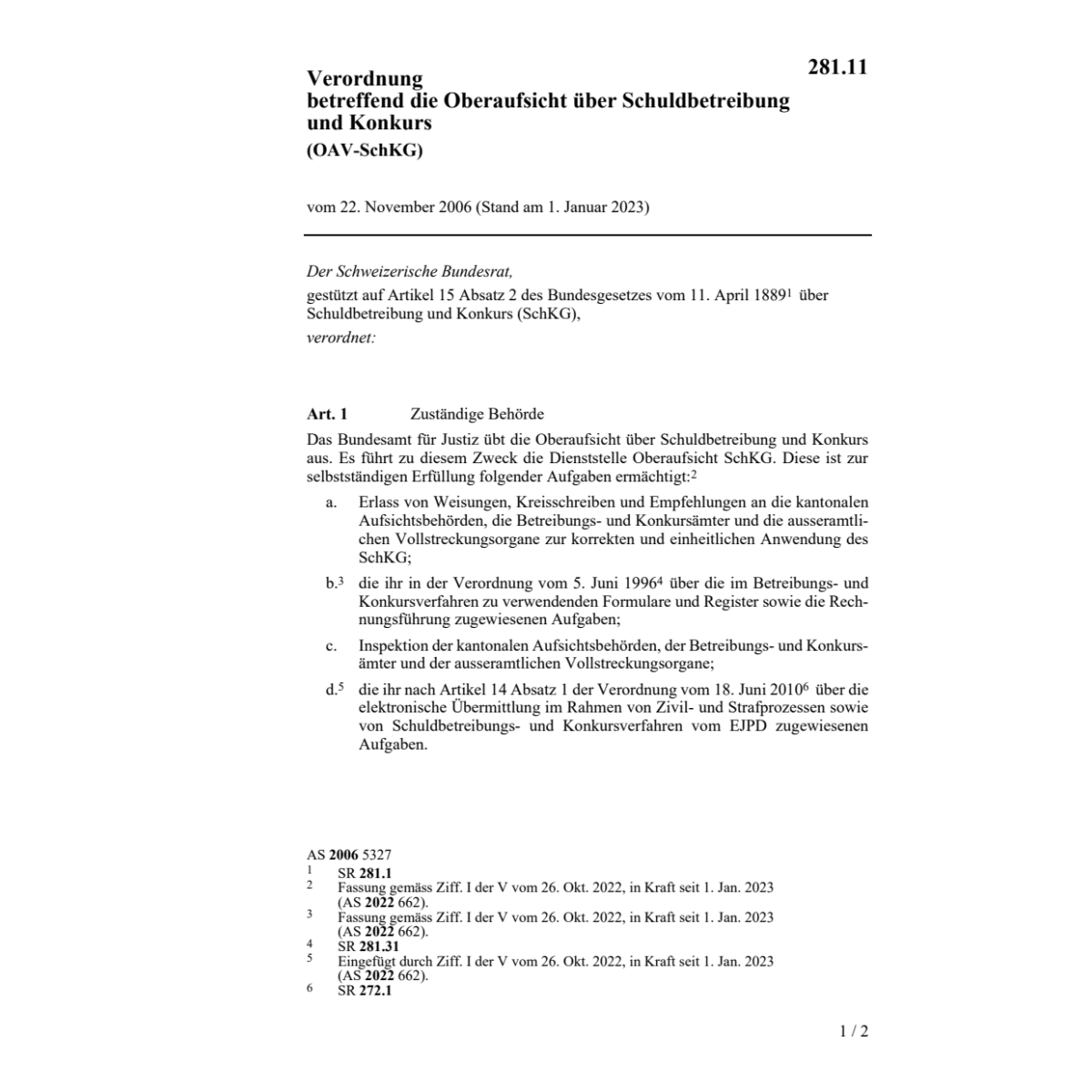 V Oberaufsicht OAV-SchKG
