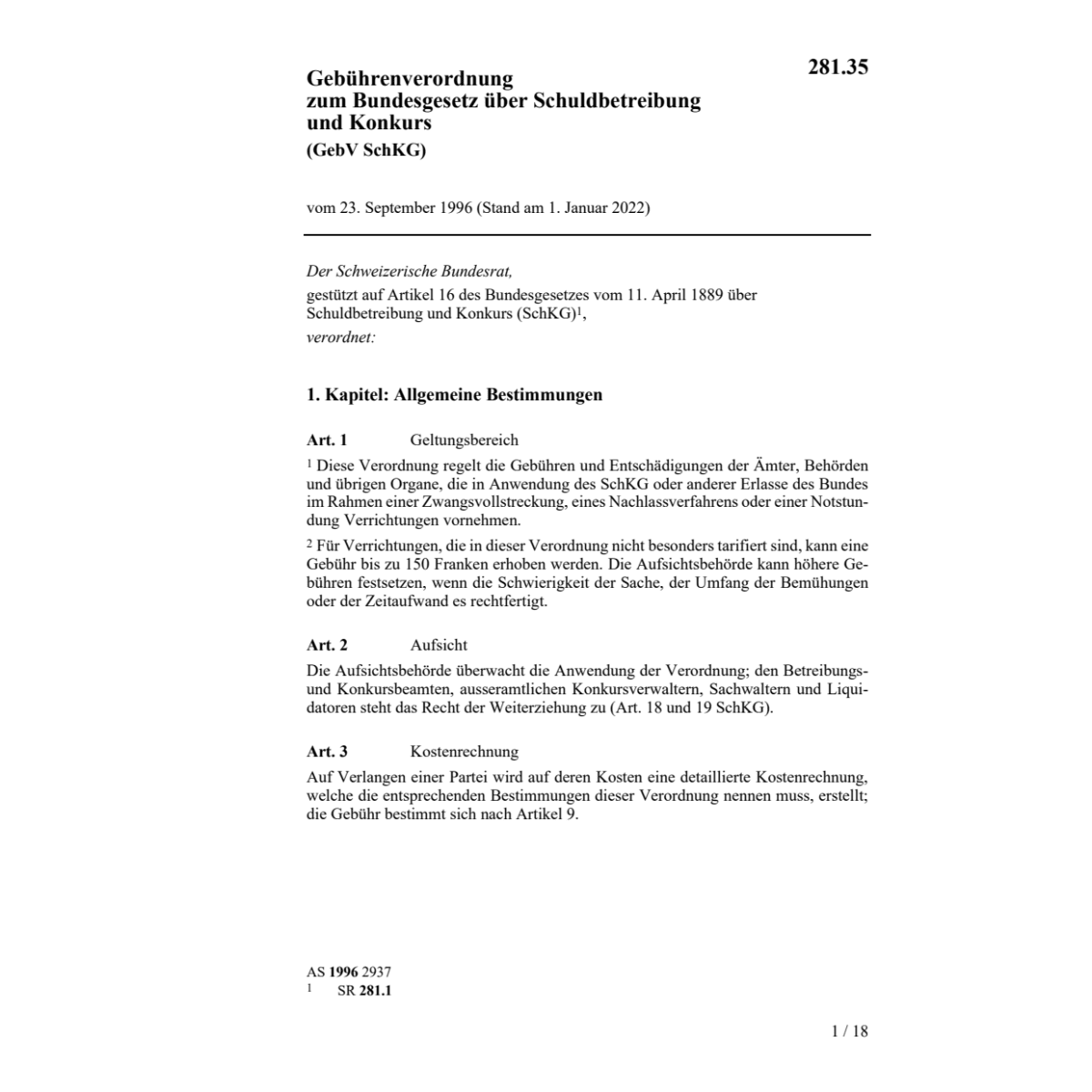 V Gebühren Schuldbetreibung, GebV SchKG