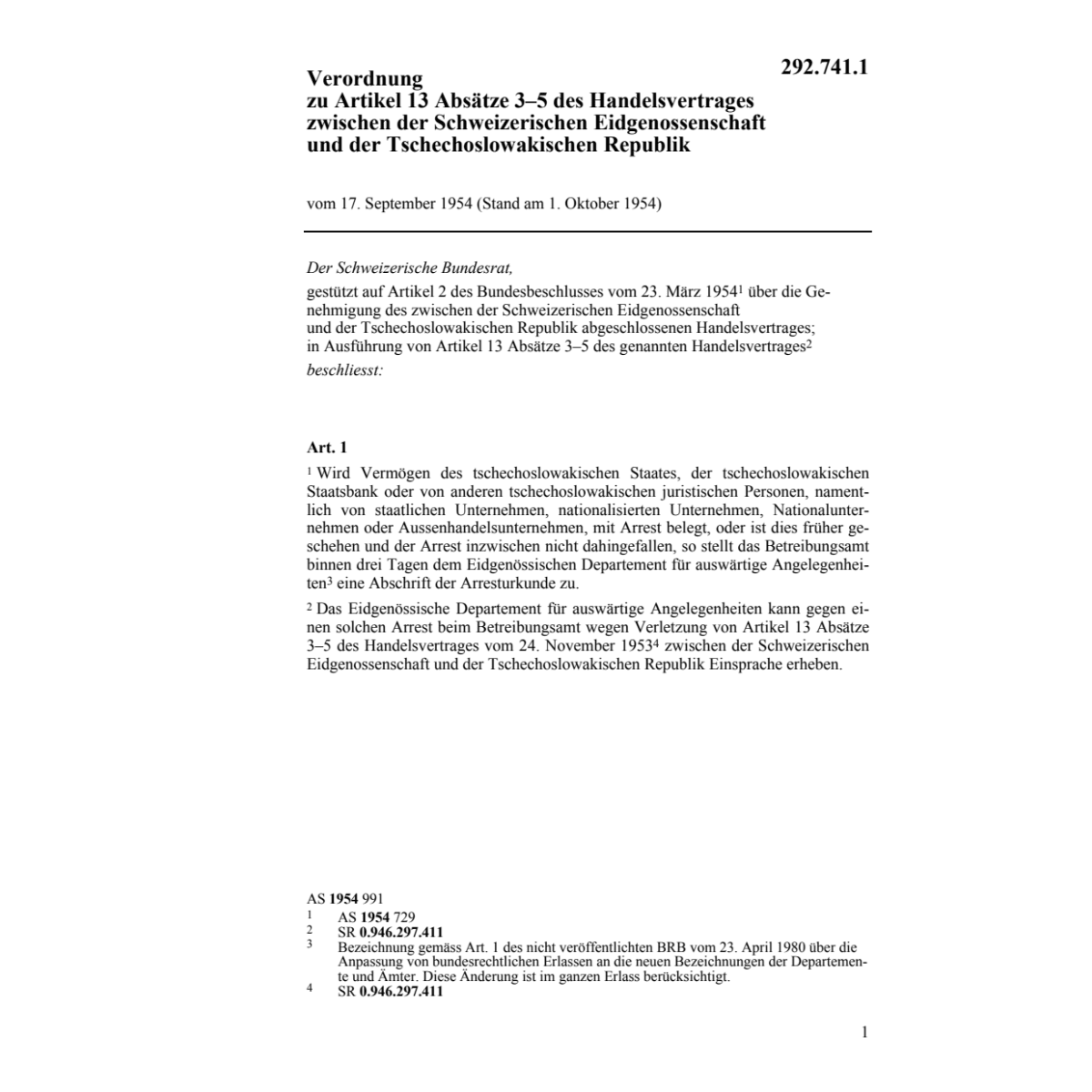 V Handelsvertrages Tschechoslowakischen