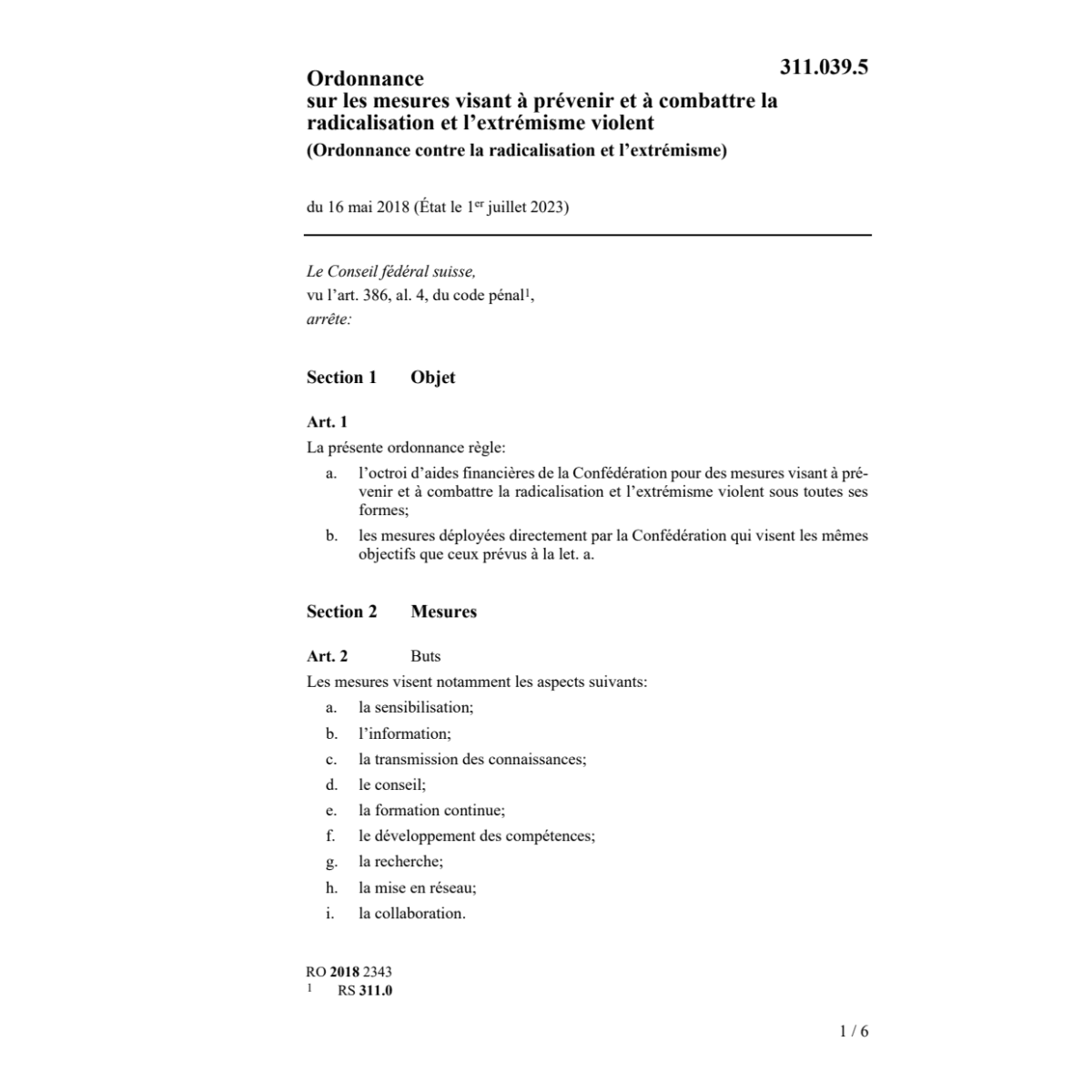 O 16.5.18 radicalisation et extrémisme