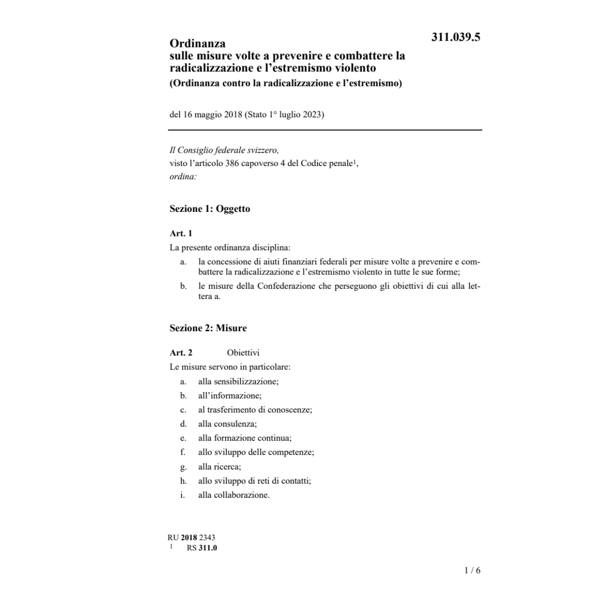 O 16.5.18 radicalizzazione e estremismo