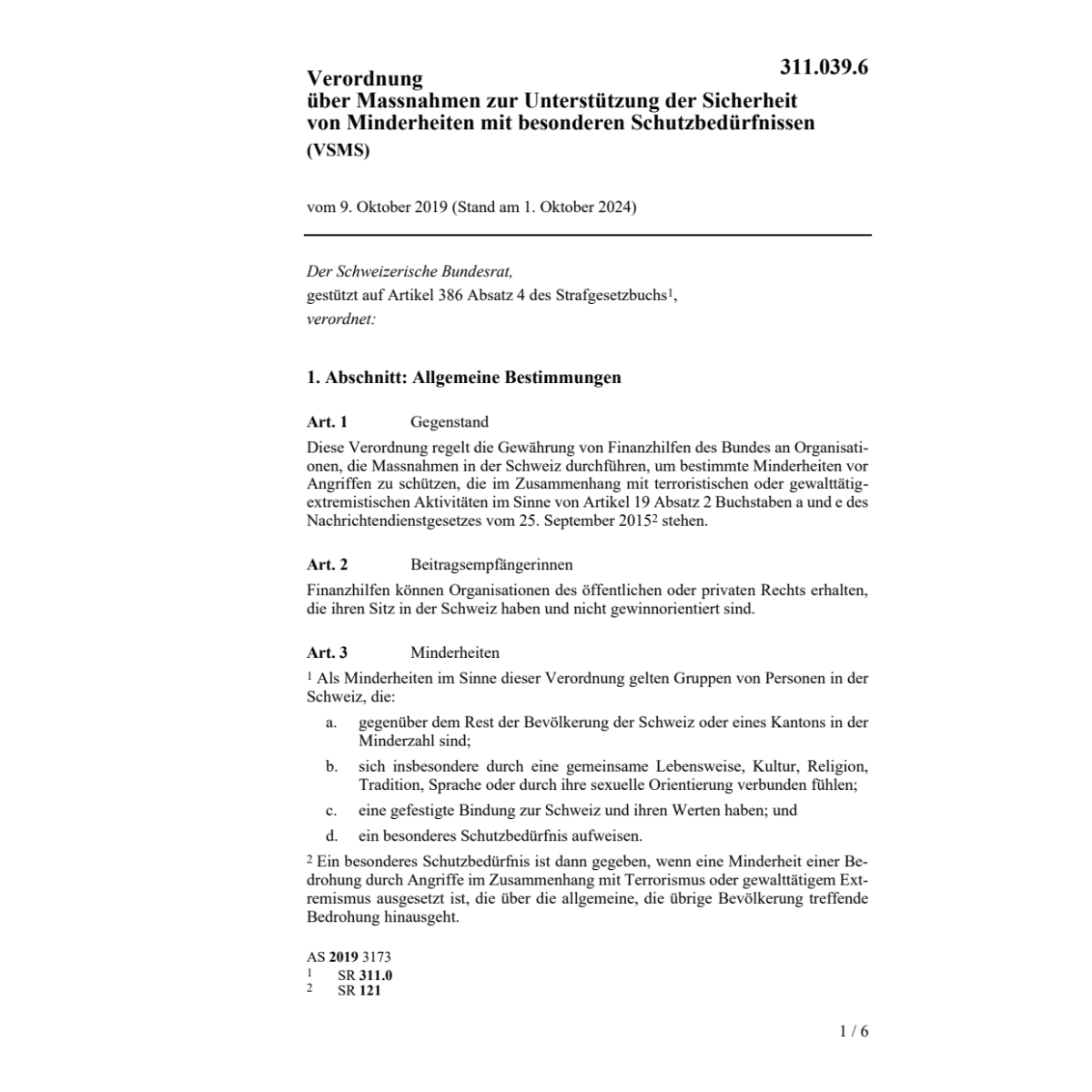 V 9.10.19 Massnahmen Schutzbedürfnissen