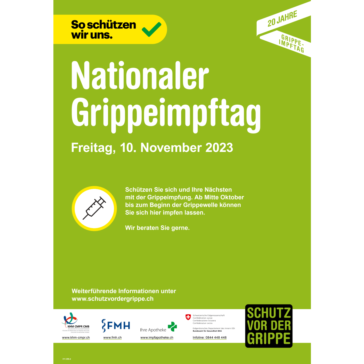 Plakat A3 Nationaler Grippeimpftag 2023