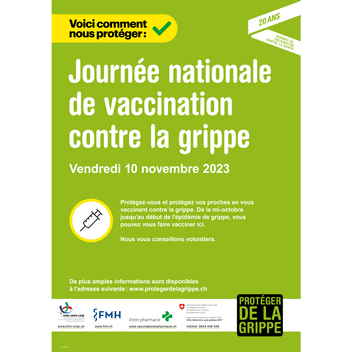 Affiche A3 vaccination grippe 2023