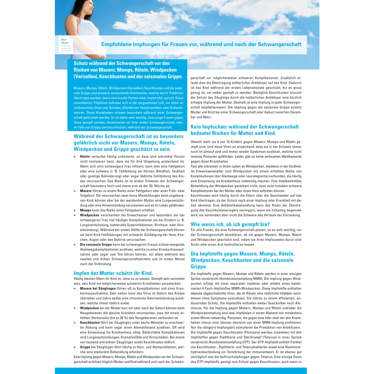 Block à 50 Factsheet Schwangerschaft