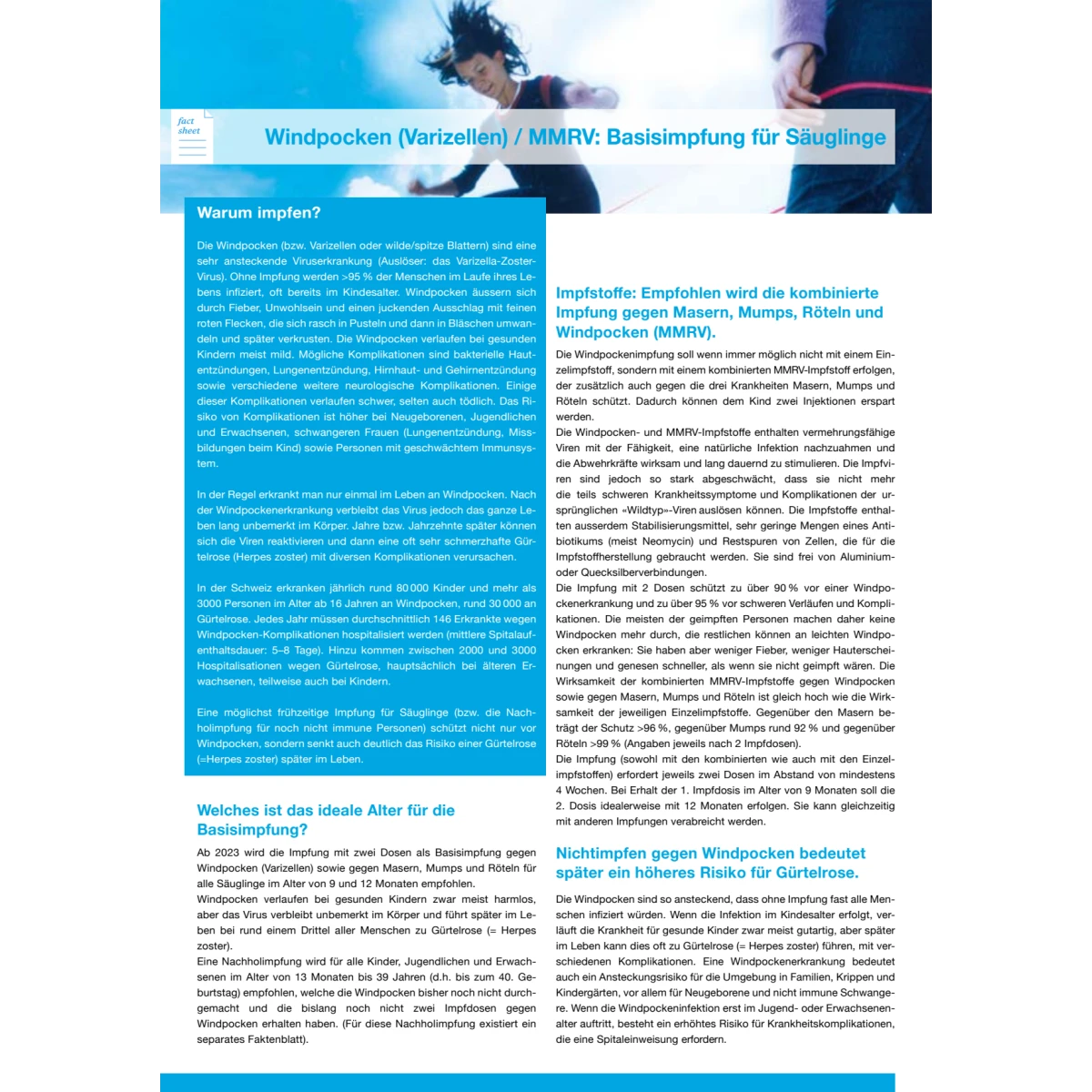 Block à 50 Factsheet MMRV Säuglinge