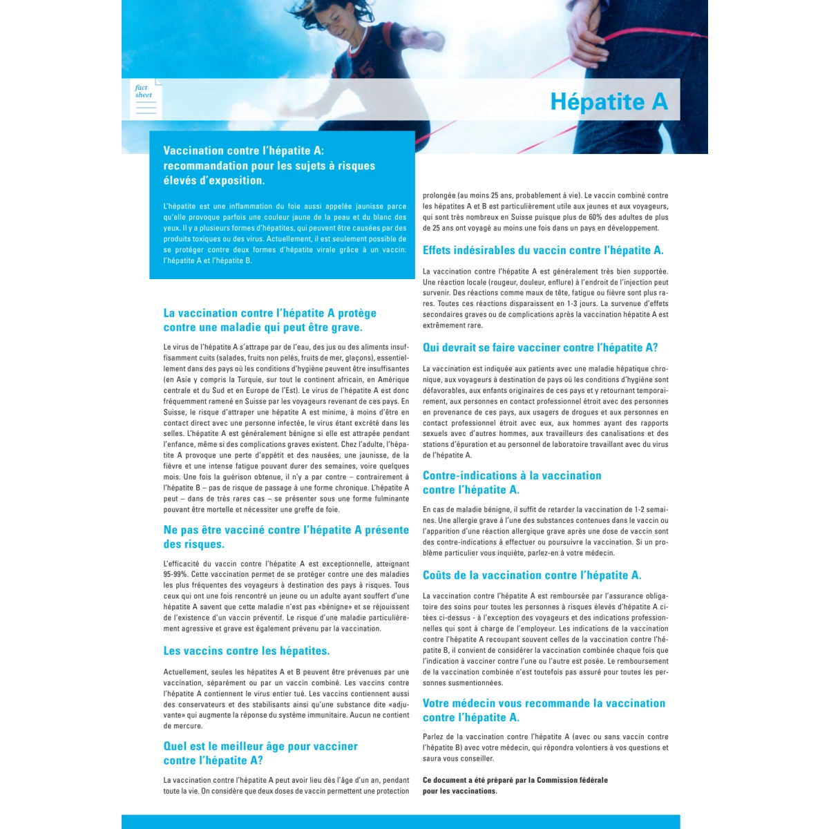 Bloc à 50 Factsheet Hépatite A