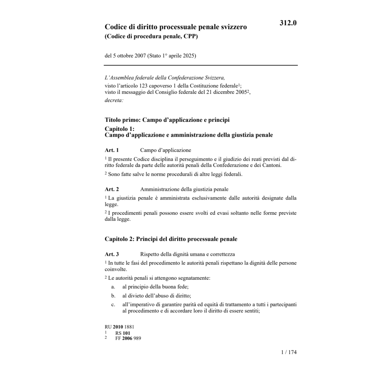 Codice di procedura penale, CPP