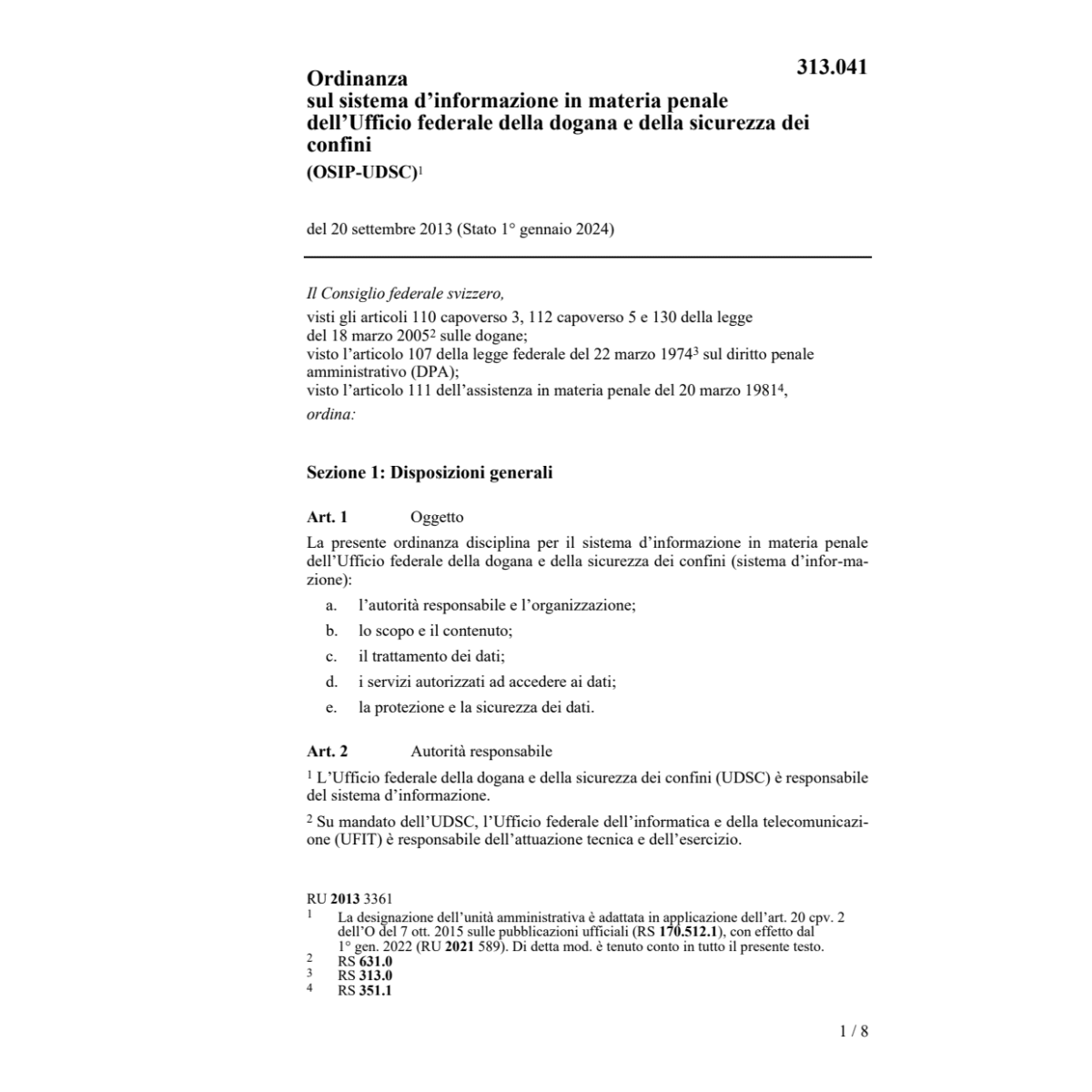 O sistema informatico dogane OSIP-AFD