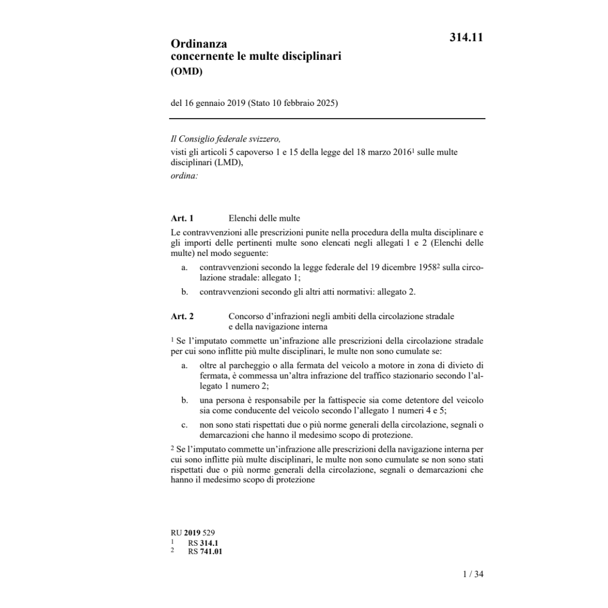 O 16.1.19 multe disciplinari, OMD