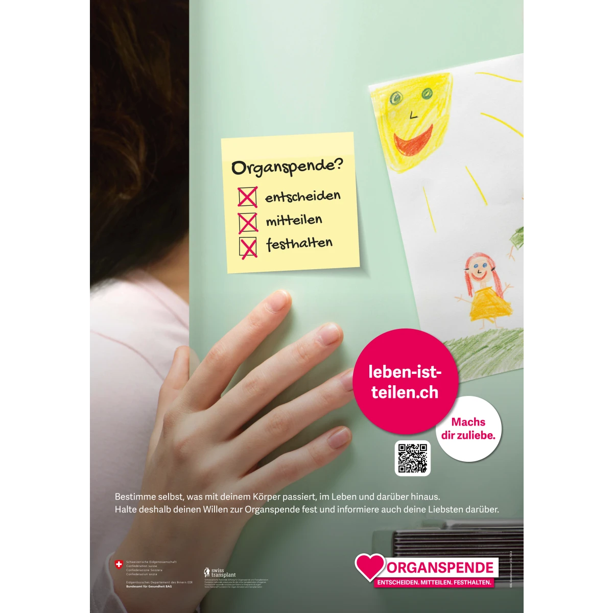 Plakat «Organspende festhalten»