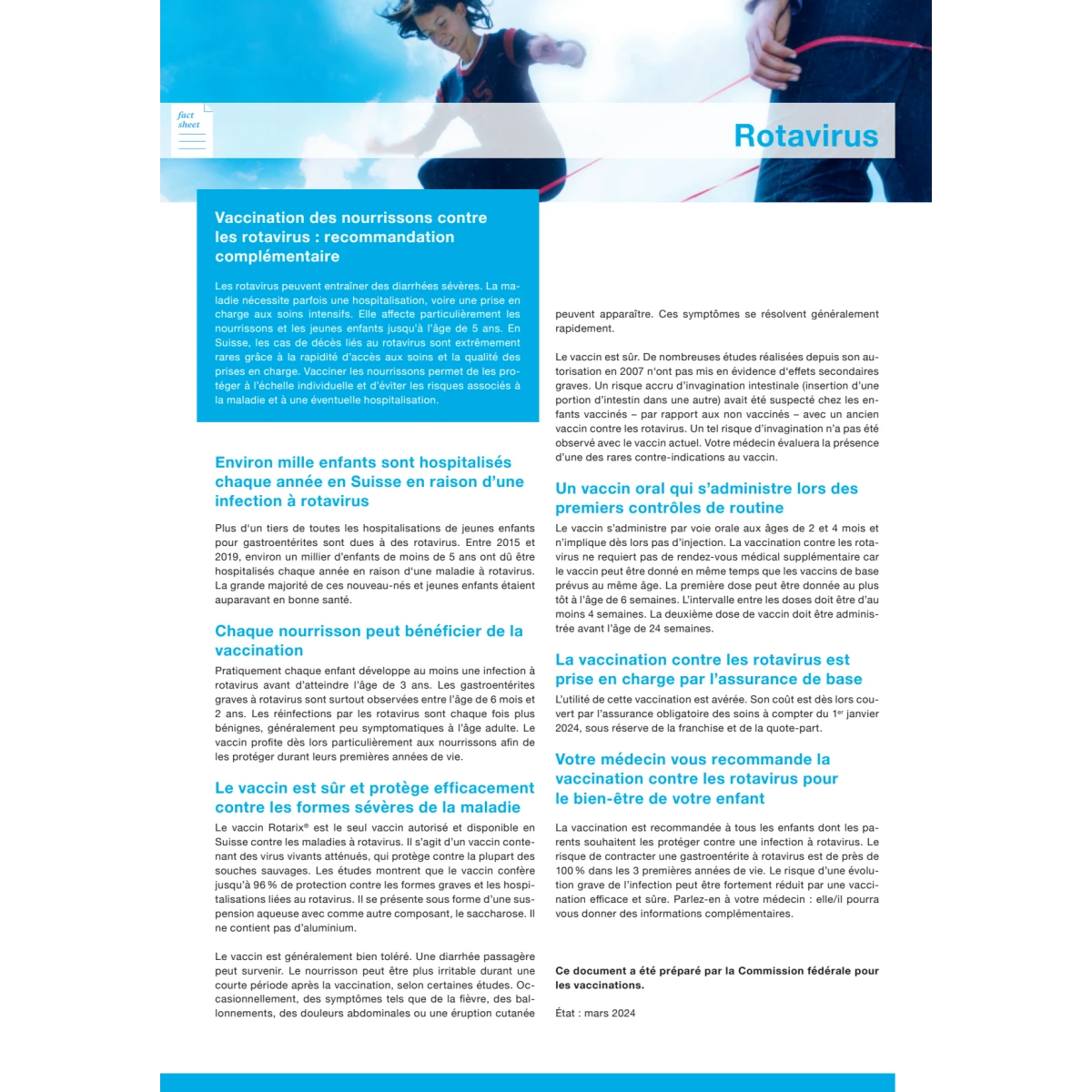 Bloc à 50 Factsheet Rotavirus