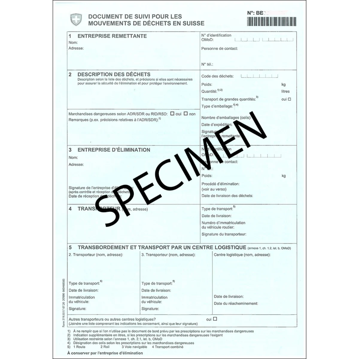 Document de suivi mouvements de déchets