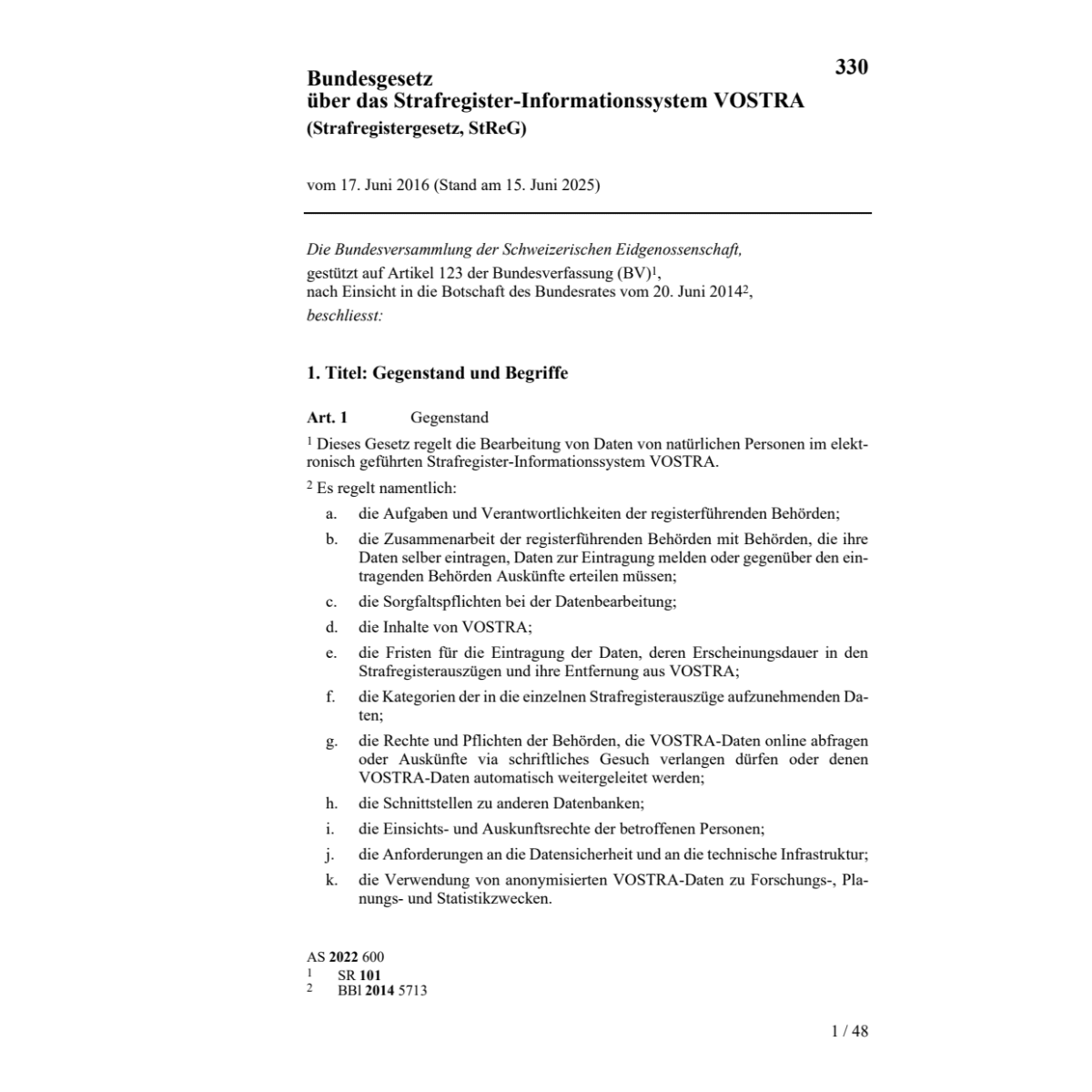 BG 17.6.2016 Strafregistergesetz